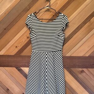 Pixley Black and White Striped Mini Dress